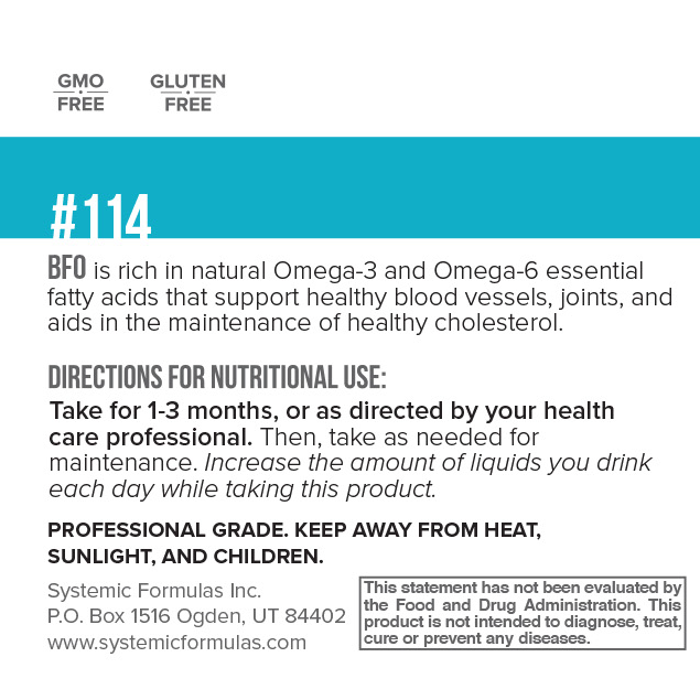 Systemic Formulas BFO – Borage/Flax/Fish Oil