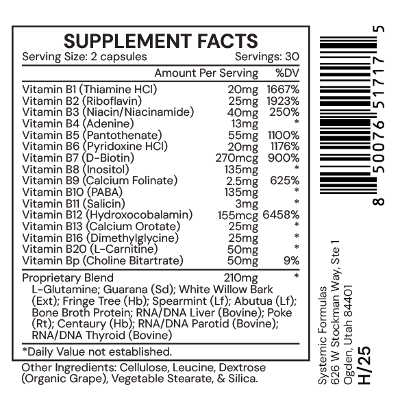 Systemic Formulas 16B – 16 B Vitamins Stress Complex