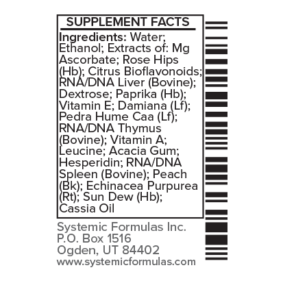 Systemic Formulas CXACX – Vitamin Detox