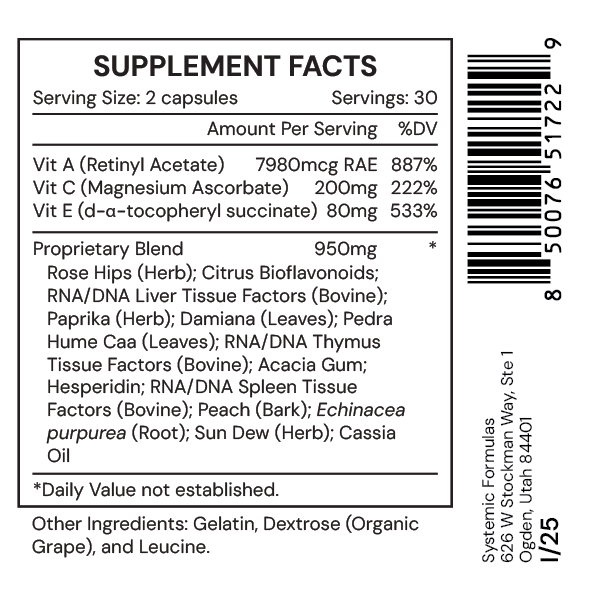 Systemic Formulas ACX – Vitamin Detox
