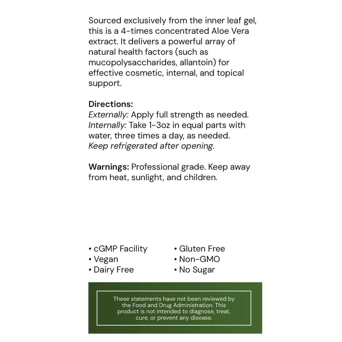 Systemic Formulas AO – Aloe Vera