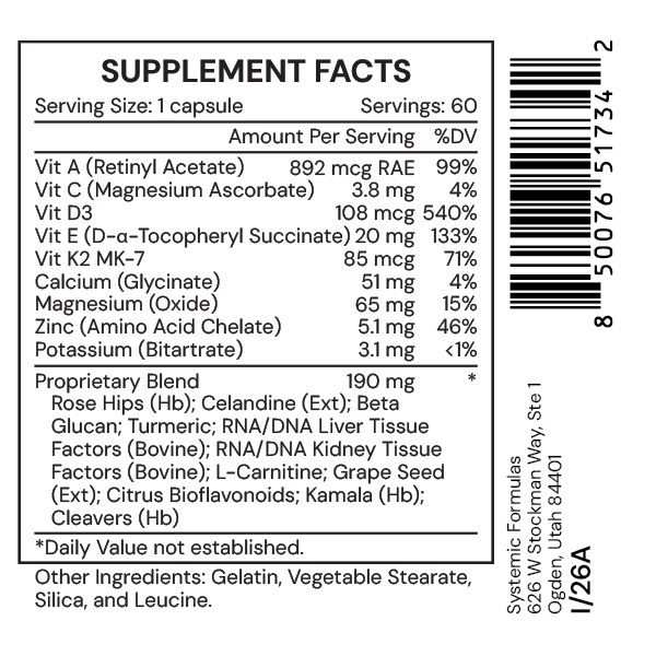 Systemic Formulas DV3 – Vitamin D3 + Immune Support