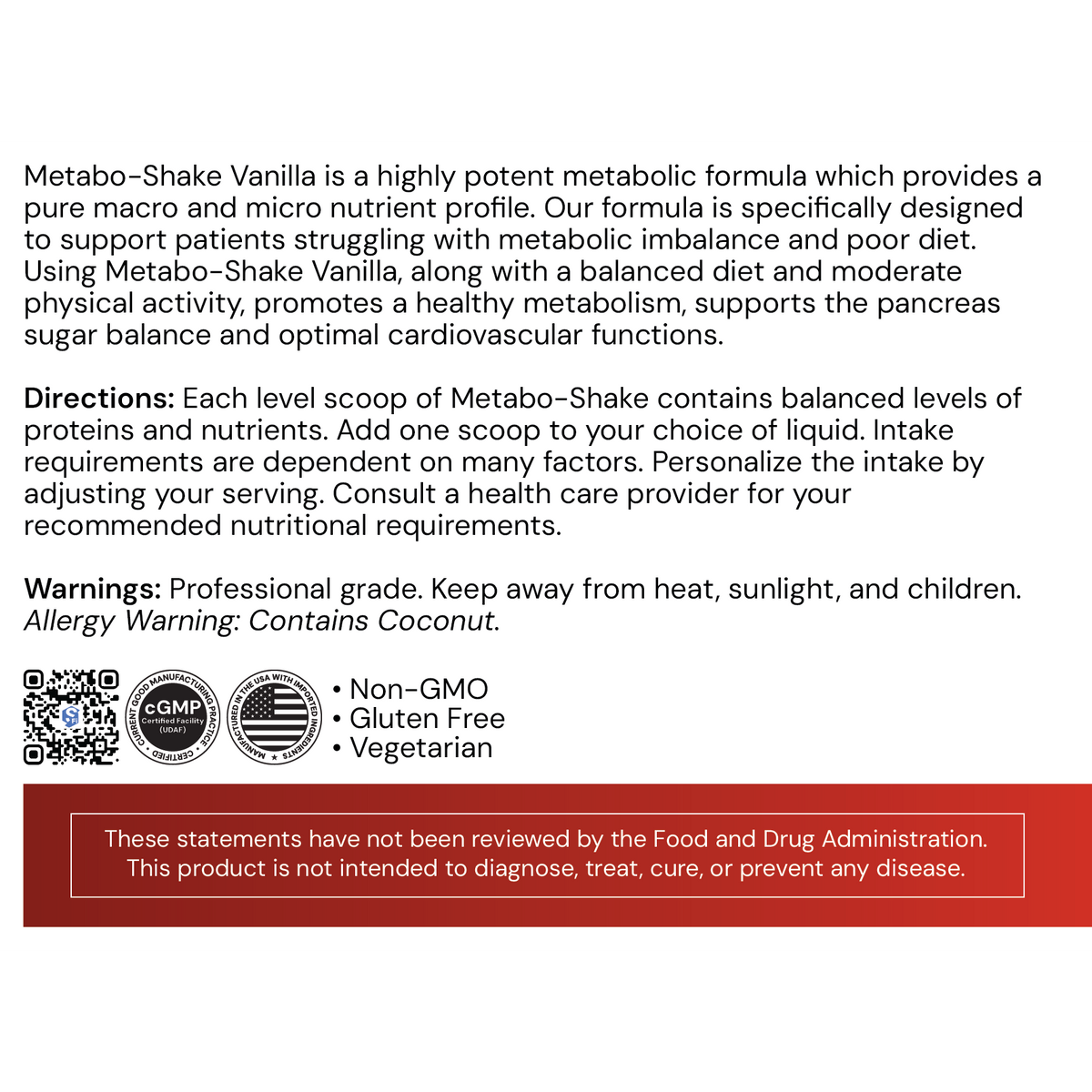 Systemic Formulas Metabo-Shake Vanilla