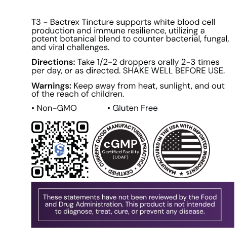 Systemic Formulas T3 – Bactrex Tincture