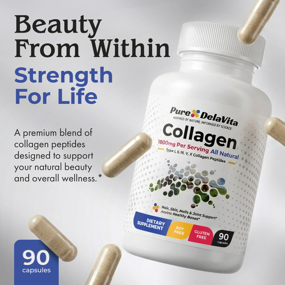 Pure DelaVita Multi-Collagen Peptides benefits